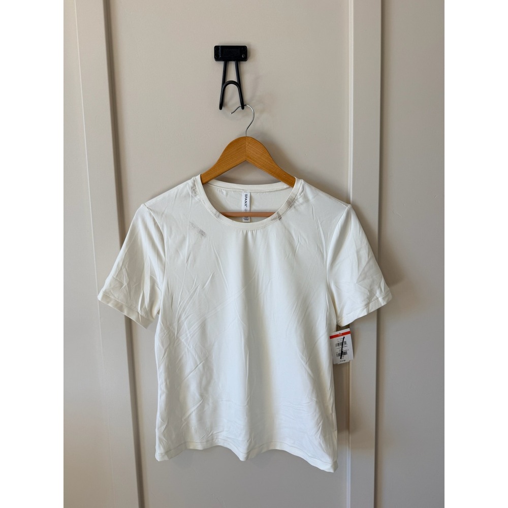 Spanx T-Shirt Womens XL White Short Sleeve Crew Neck New